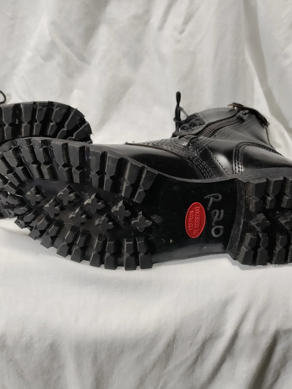 Men's Black Lace-Up Tactical Boots Jump Boots with Side Zip